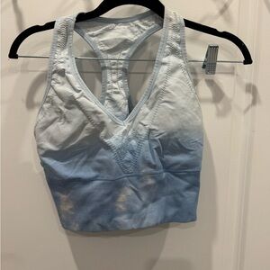 PINK Light Blue Ombre Racerback Sports Bra
